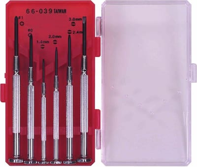 Famanu – 6-delige precisieschroevendraaierset, magnetisch, voor fijnmechanica en elektronica