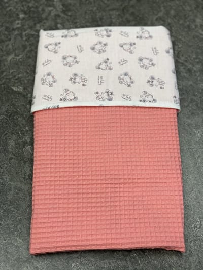 baby deken kinderwagen deken wieg deken koraal roze muisjes 60x90 cm