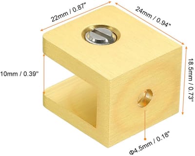 Dailygoods- Plankbeugels Verstelbaar - Glasklemmen voor Glasplaat - Messing - Antislip Pads - Niet-boren Planksteunen - Totale Dikte 18,5 mm - Glasklem