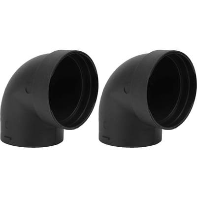 2 stuks L-vorm Elleboog Standkachel Luchtkanaal Connector 75mm ABS Kunststoffen Anti Hoge Temperatuur voor Auto Vrachtwagen black