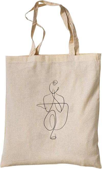 Katoenen Jute Boodschappentas met Vintage One Line Art Silhouet - Duurzaam en Stijlvol