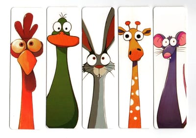 Leuke Dieren Bladwijzers Set - Cartoon Stijl Boekenleggers (5 Stuks)