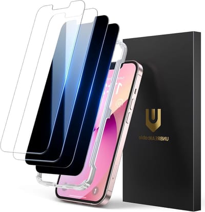 4 Stuks Privacy en Helder Tempered Glass voor iPhone 13 - Dubbel Schokbestendig en Krasbestendig 6.1 Inch Schermbescherming