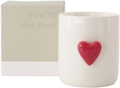 Zusss Geurkaars Keramiek Hart In Doosje You're The Best Keramiek / Paraffine Wit / Lichtgroen / Fuchsia