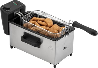 Olie Friteuse - Frituurpan - Lekkere Snacks - Koude Zone Technologie - 4 Liter Capaciteit - Grijs