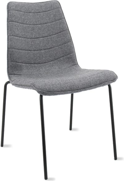 Workliving Verona Eetkamerstoel / Vergaderstoel - Wolvilt Fenice 602 Middengrijs - frame zwart