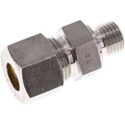 M14x1.5 Buitendraad x 12S RVS Rechte Knelfitting 630 Bar DIN 2353 - FL2S-MO-ST-M14-12-S