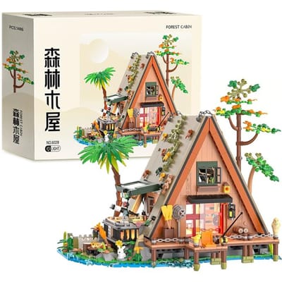 1486 STUKS / 1108 STUKS Boshuis bouwstenen met LED-licht Boomhut Display Stenen Set Kit ideaal voor Natuurliefhebbers Volwassenen Kinderen