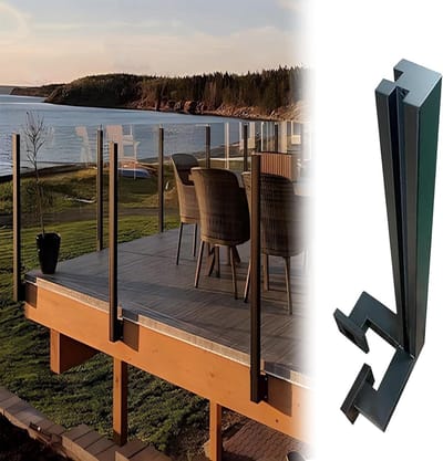 Zijmontage Kit - Balustrade Klem - Balkon Afscherming - Voor Glas Hout - 80mm - Grijs