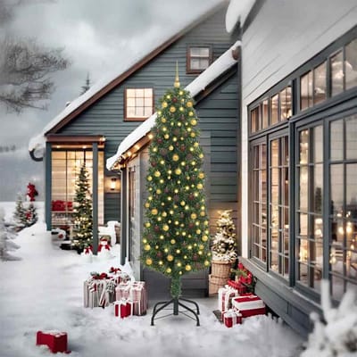vidaXL - Kunstkerstboom - Groen - 240 - cm - PVC - en - Staal - en - Kunststof