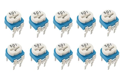 Weerstand regelbaar 500 Ohm RM-065 Trimpot Trimmer Potentiometer 10-stuks RM065-501