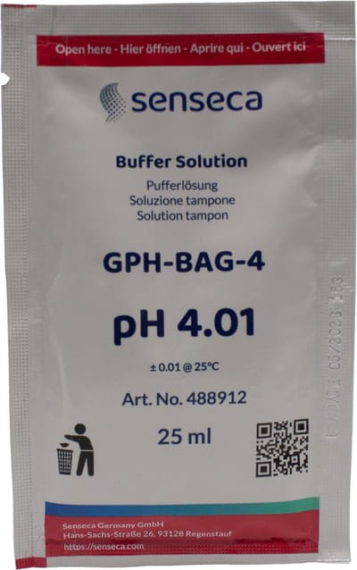 Senseca - Zakjes met pH Buffervloeistof – pH 4.01 – 20 stuks
