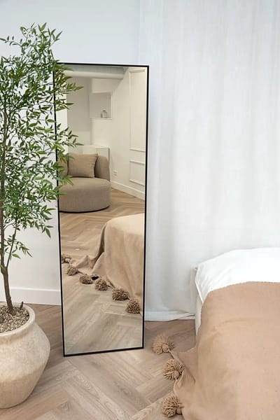 Nordic Style® Rechthoekige spiegel 170x50cm - Zwart - Scandinavische Spiegels - Vierkant - Pas spiegel - Staande spiegel - Kleedkamer spiegel - Pas