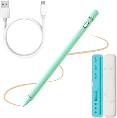 ADEL Stylus Pen Universeel met Perfecte Precisie voor Tablet en Smartphone - Incl. Opbergcase - Oplaadbare Styluspen - Touchscreen Styluspennen - Getest en Geschikt voor o.a. iPad, iPhone, Samsung, LG, Google Pixel en Xiaomi - Groen