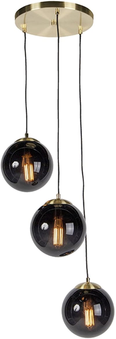 Art Deco Hanglamp - 3 lichts - Ø 450 mm - Zwart -  Woonkamer | Slaapkamer
