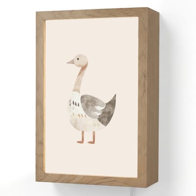 Wandlamp 20x30 cm - Oplaadbaar - Gans - Dier - Pastel kleuren - Wandlampen binnen woonkamer - Slaapkamer lamp met kabel - Decoratieve nachtlamp - Vloerlamp snoer