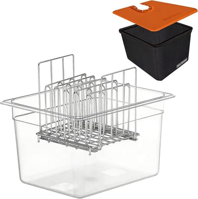 Sous Vide Container - Waterbad Koken - Perfect Garen - Met Deksel Rek - 12 Liter - Transparant