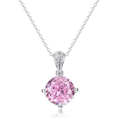 Sieraden Nieuwe Modetrend S925 Zilver Ingelegde Ijs Gesneden Hoge Koolstof Diamant Poeder Diamant Lotus Ketting voor Vrouwen white