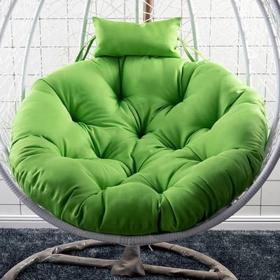 Hangmand Opknoping Ei Stoel Kussens Hangmat Stoel Kussens,Swing Opknoping Mand Zitkussen,Dikke Nest Rug Kussen Voor Outdoor Patio Tuin Schommelstoel Cu(Size:105cm,Color:Beige)