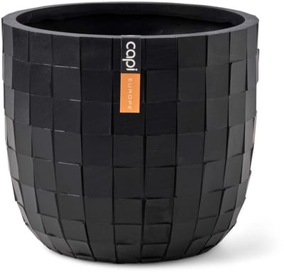 Capi Europe - Bloempot bol Blocks - 9x8 - Zwart - Opening Ø - Bloempot voor binnen - 5 jaar garantie - BBSBL139