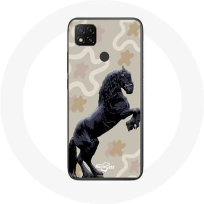 Xiaomi Redmi 9C hoesje Fries zwart paardenras zwart