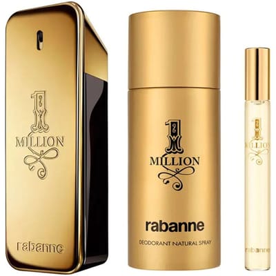 Paco Rabanne 1 MILLION Set 3 pcs Eau de Toilette spray 100 ml + Deodorant spray 150 ml + Eau de Toilette 10 ml