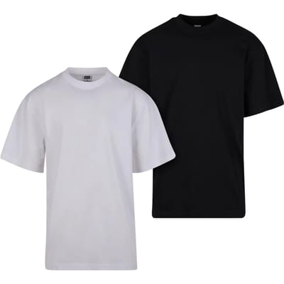 Urban Classics - Tall 2pack Heren Tshirt - S - Wit/Zwart