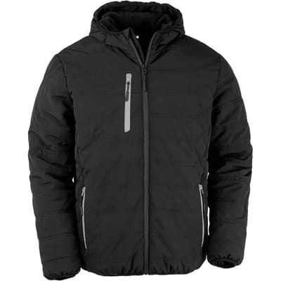 Result Recycled Black Compass Padded Winter Jacket RT240 - BLACK/GREY - XL