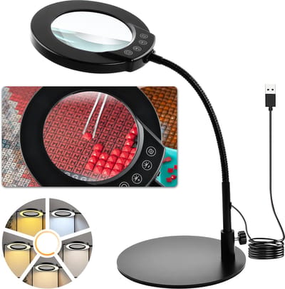 Unyqoos® Dimbare LED Vergrootlamp met Flexibele Zwanenhals en 10x Vergroting
