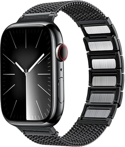 By Qubix - Geschikt voor Apple Watch bandje - Luxe magnetische RVS band - Zwart - Geschikt voor Apple Watch 38mm / 40mm / 41mm / 42mm