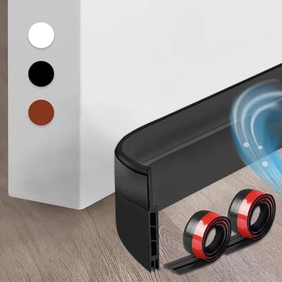 Tochtstopper 2 stuks 100cm – Zwart, silicone, geluids- en koudescherm