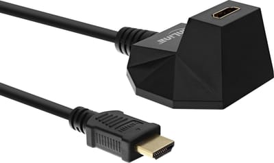 HDMI verlengkabel met stand versie 2.0 (4K 60Hz HDR) / zwart - 1 meter
