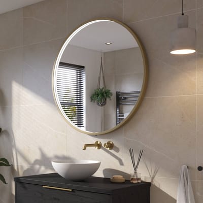 Ben Callisto Ronde Spiegel - met LED Verlichting en Anti-condens - Ø 100 cm - Voorgemonteerd - Mat Goud - Badkamerspiegel - Wandspiegel