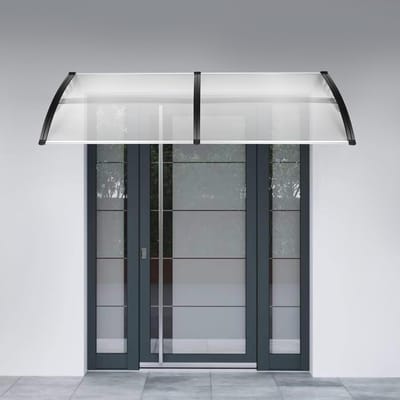 Transparante Luifel - Deur Overkapping - Bescherming Buiten - 95% UV Bescherming - 200x90cm - Transparant Zwart
