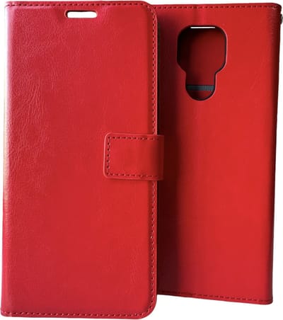 Portemonnee Book Case Hoesje Geschikt voor: Motorola Moto E7 rood