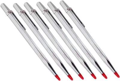 Graveerpen Set - Tegel Schrijver - Materialen Markeren - Duidelijke Kraslijn - 14.5cm Lengte - Zilverkleurig
