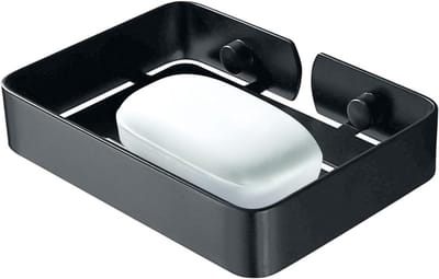 Zwarte Wandbevestigde Zeepdispenser van 304 Roestvrij Staal voor Badkamer en Douche, Ideaal voor Zeep en Spons