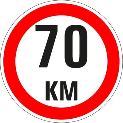 Maximaal 70 km bord - kunststof - A1 150 mm