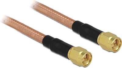 DeLOCK SMA (m) - SMA (m) kabel - RG142 - 50 Ohm / transparant - 0,40 meter