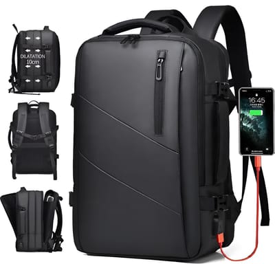CarryQuest® - Laptop Rugzak - Reistas - Weekendtas - Laptopvak + Grote Capaciteit - Zwart