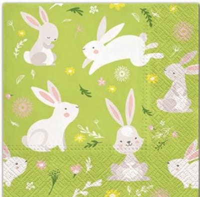 Dekoratief | Pakje 20 servetten 'Games of Rabbits' 33x33cm | A701116