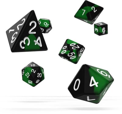 Oakie Doakie Dice Oakie Doakie Dice RPG Set Glow in the Dark - Biohazard (7) Dice