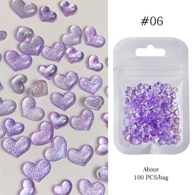 1 Zak 3D Transparante Liefdeshart Bedel Voor Nagellak Kunst Decoratie Heldere Hars Nagels Bedels Strass Sieraden voor Manicure Accessoires