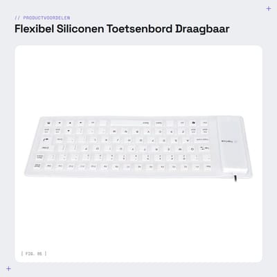 Dailygoods - Flexibel Siliconen Toetsenbord - Draagbaar - Waterdicht - USB Bedraad - Stil en Comfortabel - Geschikt voor PC en Laptop - Wit