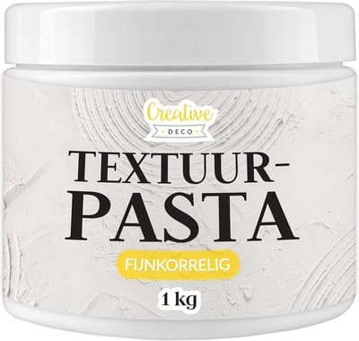 Creative Deco Structuurpasta Fijnkorrelig 1 kg | Witte Fijne Pasta voor Kunstprojecten voor Acrylverf Eenvoudig te Gebruiken met een Spatel Voor het Creëren van 3D-effecten, Structuren, Texturen