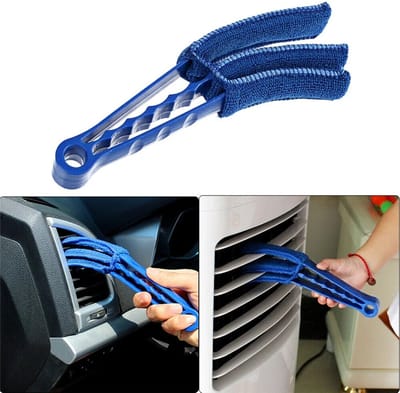 1Pcs Microfiber Car Auto Airconditioner - Vent Outlet Borstel Thuis Venster -Schaduw Sluiter Blind Louvre Cleaner Duster- Blauw