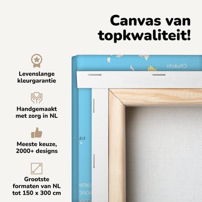 Canvas schilderij 150x100 cm - Wanddecoratie Illustratie van een deel van de wereldkaart met Rusland - Muurdecoratie woonkamer - Slaapkamer decoratie - Kamer accessoires - Schilderijen op canvas