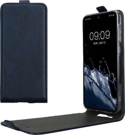 kwmobile hoesje geschikt voor Samsung Galaxy A55 5G - Flip cover met magnetische sluiting in donkerblauw