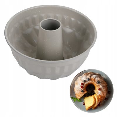 Kinghoff 1993 - Vorm voor Cake - 22 cm met Gat - Marble Anti-aanbaklaag - Gelijkmatig Bakken - Beige - Tulband vorm