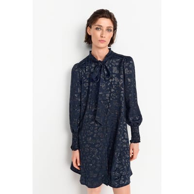 Rich & Royal Mini Dress With Bow Midnight Blue Size: 34 | Mini Dresses Outlet | Dames | Blauw